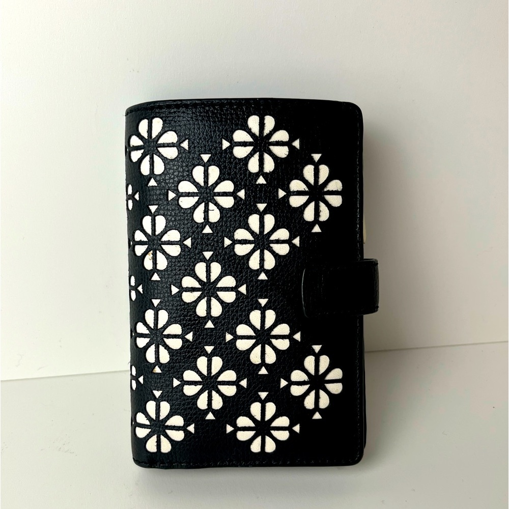 Kate Spade Black and White Perforated Wallet